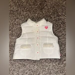 Vintage Baby Pink White Kids OshKosh B’Gosh 3/6 Mo. Puffer Vest Pink